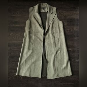 Joan Vass Green Vest Stylish Layering Piece